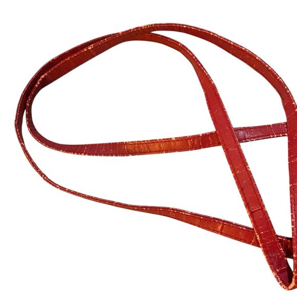 Vtg Pierre Cardin Leather Crossbody Handbag Expandable 9x6 Pen Calc Pockets Red - Picture 15 of 15